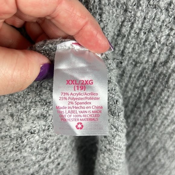 NWOT NOBO Heather Grey Ribbed  Pull Over Knit Sweater - Picture 5 of 6